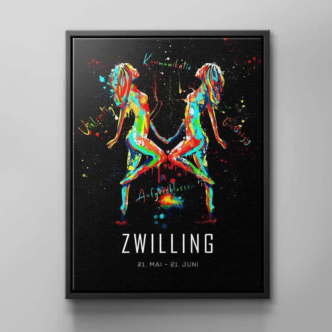 Tablou canvas zodia gemeni ilustrație colorată – pentru dormitor