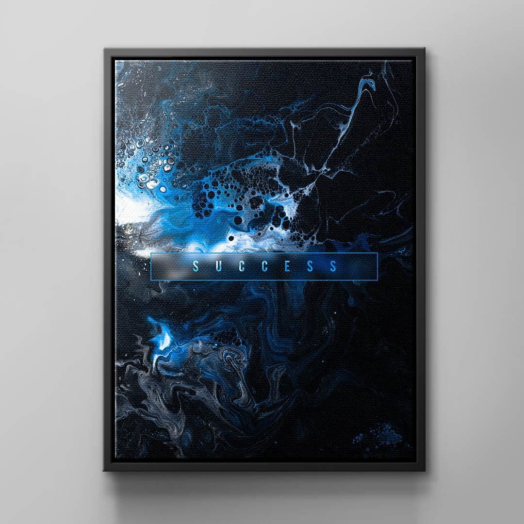 Tablou canvas abstract fluid alb-negru despre succes – stil minimalist